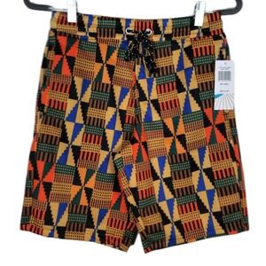 Fresh Prints of Bel-Air 90's Retro Geometric Kente Cloth Pattern Shorts Sz Small